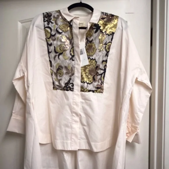 PSOPHIA Shirt with Gold and Black Embroidery - Picture 2 of 6